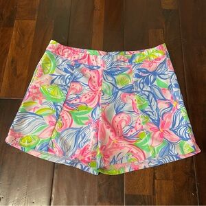 Lilly Pulitzer Ariana Stretch Shorts Size 8 Pink Havana Cocktail